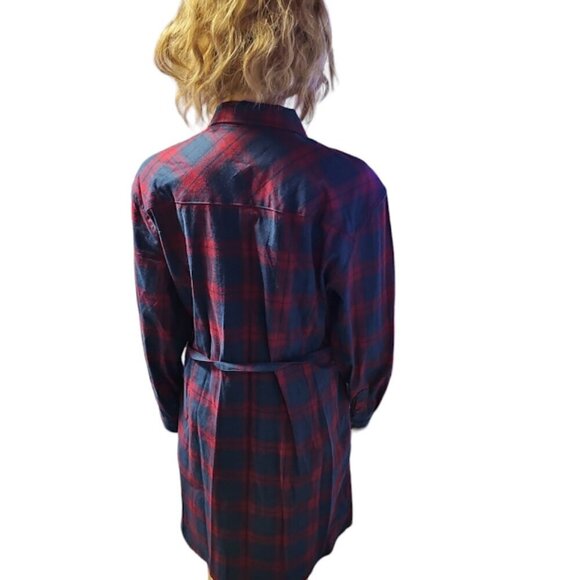 BC Clothing Woman's Tunic Dress Blue & red Plaid M NWT - Picture 3 of 6